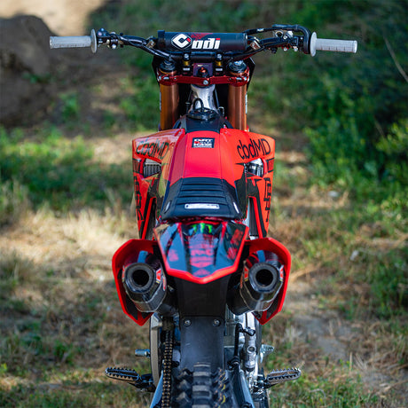 Honda CRF450/250 Twitch Edition bike handlebars and front, red and black