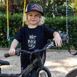 Youth black premium tee with front “Dirt Bikes Kidz” logo