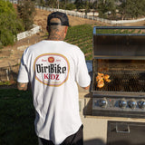 Premium tall tee back view, white, with DirtBike KIDZ oval logo graphic