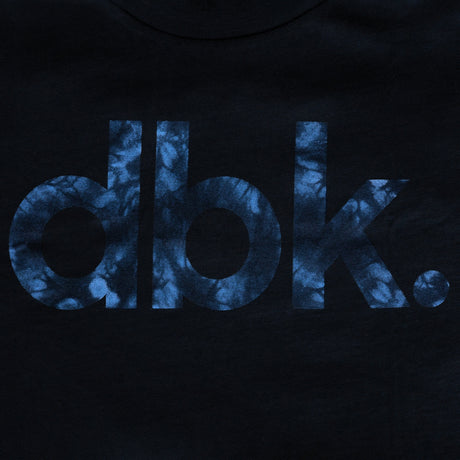 Youth black tank top close-up with blue “DBK” graphic