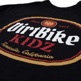 Beer premium tall tee, black with large DirtBikeKidz 2022 graphic