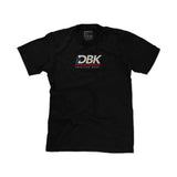 Black crewneck T-shirt with small DBK American Made logo centered on the chest.