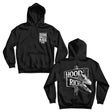 Black hoodie with front logo and back graphic, kids Dirt Bike Kidz