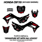Motorbike decal sticker kit template set with black and red panels