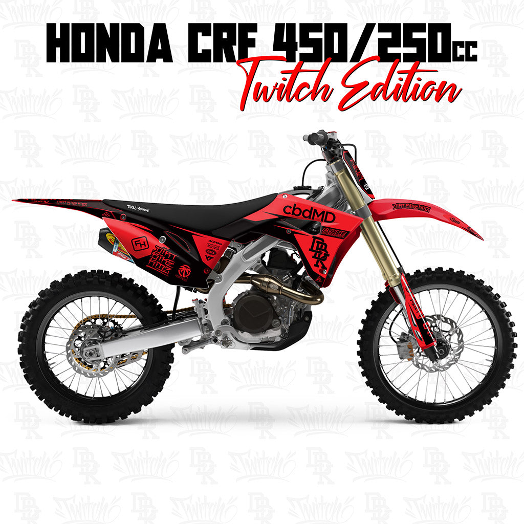Honda CRF450/250 Twitch Edition dirt bike with red and black fairings and graphics