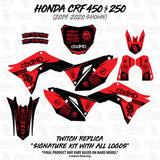 Honda CRF450/250 Twitch Edition decal and panel kit in red and black