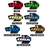 Colorful DZK exhaust sticker set with Cheech face and Parts Co text