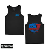 Black tank top with DBK American Made Motorcycle logo on front.