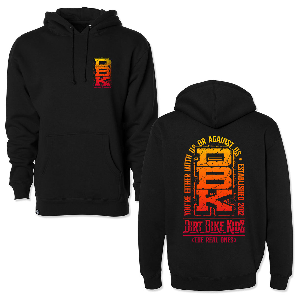 Black Tombstone hoodie with front chest logo, hood and drawstrings, kangaroo pocket