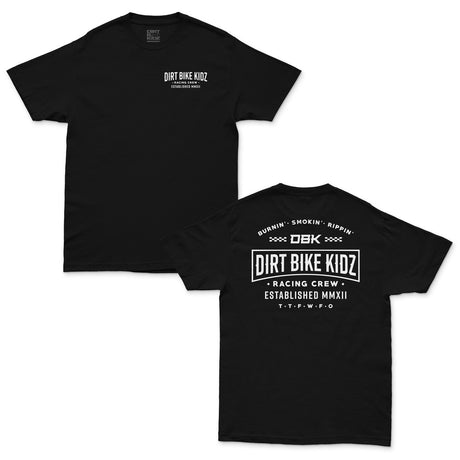 Speed & Style Tee, black t-shirt with Dirt Bike Kidz front logo print