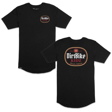 Premium tall tee set, black, with DirtBike KIDZ oval front and back logo graphic