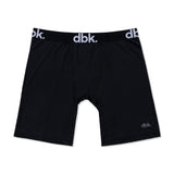 Men's black boxer briefs with black-trim waistband and contoured pouch