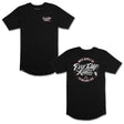 Black premium tall T-shirt with small chest graphic and crew neck