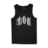 Black Old-E Tank sleeveless shirt with crew neck and white front logo