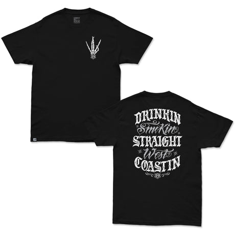 Black West Coastin T-shirt with graphic front and back print
