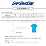 Mens muscle tank sizing chart with HPS length and bust width by size
