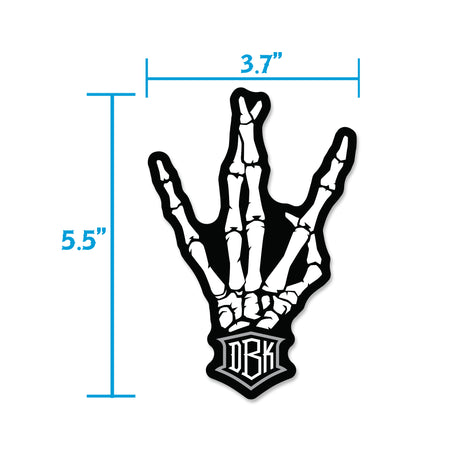 Hand graphic sticker (3.7in x 5.5in) in black and white with ORB shield