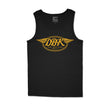 Black tank top with large yellow DBK wing logo on the chest