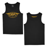 Black tank top set showing front graphic and small chest DBK wing logo