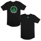 Black Hillside Burners T-shirt set of two, one with circular logo and one with small emblem