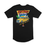 Black Fast Times graphic T-shirt with “AT DBK HIGH” logo on chest, crew neck short sleeves