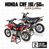 Honda CRF 110/50 Twitch Edition motocross graphics kit on red and black bike
