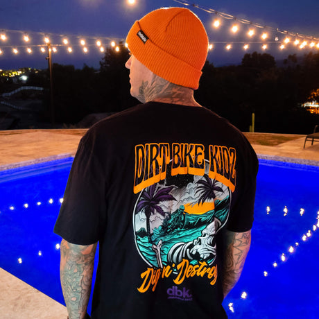 Black Boneyard tee, back graphic with “DIRT BIKE KINGZ” and “Dig n’ Destroy”