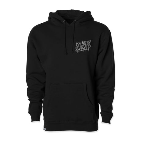 I Ride Dirt Bikes hoodie front view with small chest logo