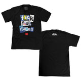 Black Status Tee front and back view with dbk logo