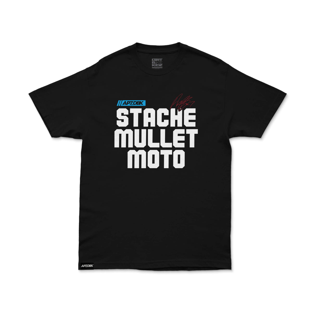 Black crewneck graphic tee with cowboy hat and “R” face back print