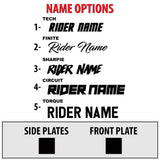 Name option types chart with side plates and front plate placement shown