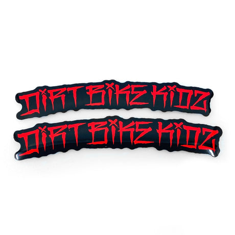 OG Red pit bike fender stickers, set of two red/black logo decals